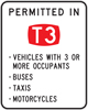 T3 lane sign